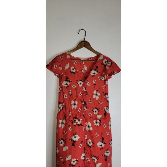 Rebecca Taylor Red Floral Silk Blend Long Dress Sz Xs - Picture 2 of 5